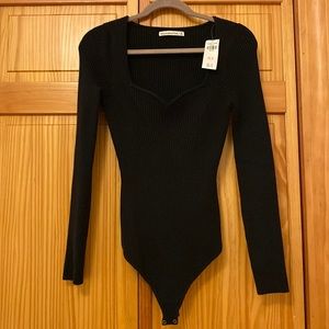 Abercrombie Black Sweetheart Sweater Bodysuit
